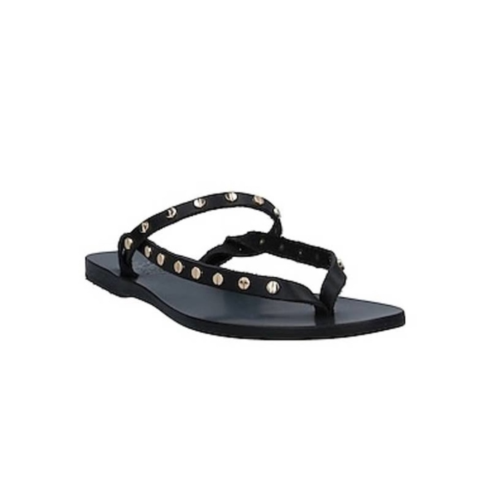 Ancient Greek Sandals Leather Gold Studded Flat Sandal 39/US 9